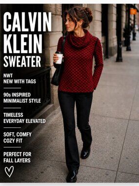 NWT CALVIN KLEIN SWEATER SIZE MEDIUM RED